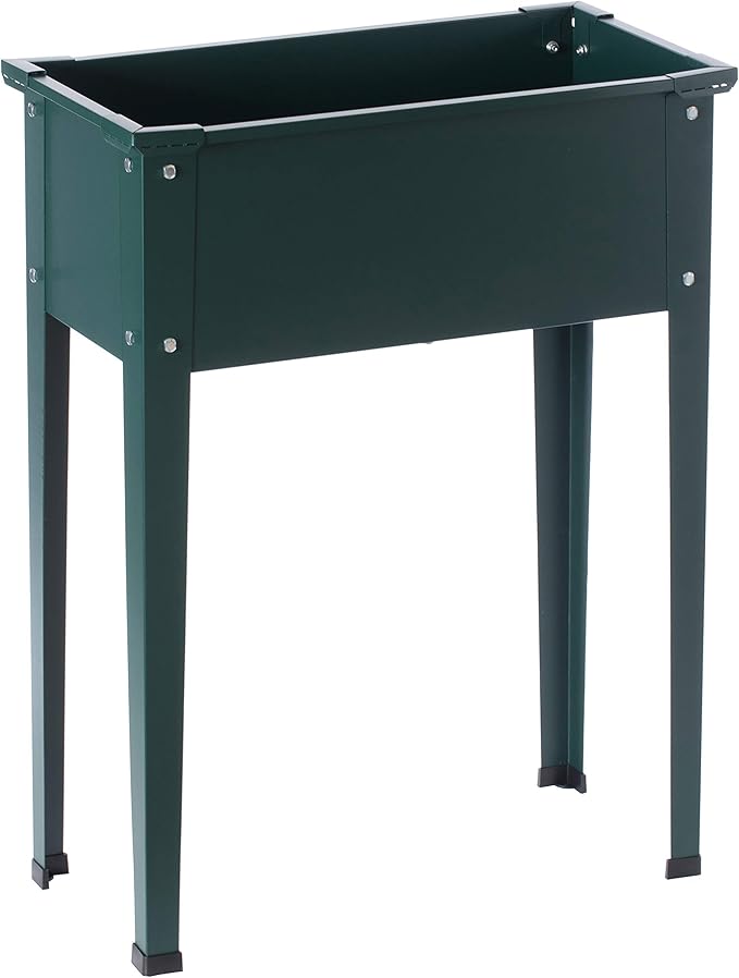 Gardenised Green Freestanding Raised Garden Bed Rectangular Flower PlanterQI003908G