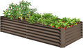 8x4x1.5 ft Galvanized Raised Garden Bed Outdoor Planter GBoxes Large Metal Planter Box for Gardening Vegetables Fruits FlowersBrown