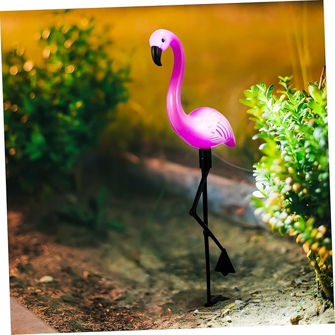 Gadpiparty Flamingo Solar Lights Outdoor 3 Led Solar Garden Light Waterproof Ground Spotlight Unique Flamingo Design Landscape Lighting