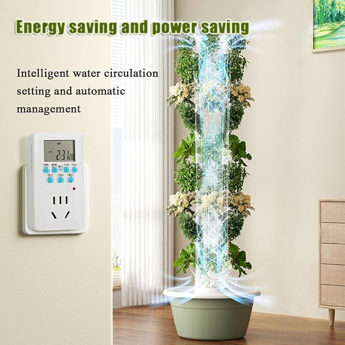 Indoor Hydroponic Gardens Tower with Led Grow Lights Hydroponic Tower with Hydrating Pump Adapter Net Pots Tower Garden Hydroponics Growing for Herbs and Vegetables(Seven Floors)