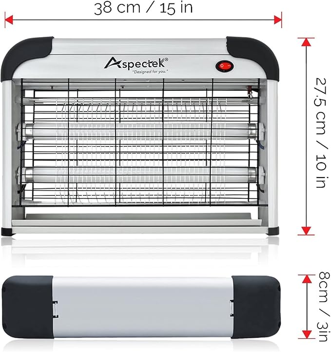 ASPECTEK Insect Killer Bug Zapper Powerful 20W Electronic Indoor Fly Zapper for Mosquito Fungus Gnat Asian Beetle Moth Flying Pests - Indoor Use Includes 2-Pack Replacement Bulbs