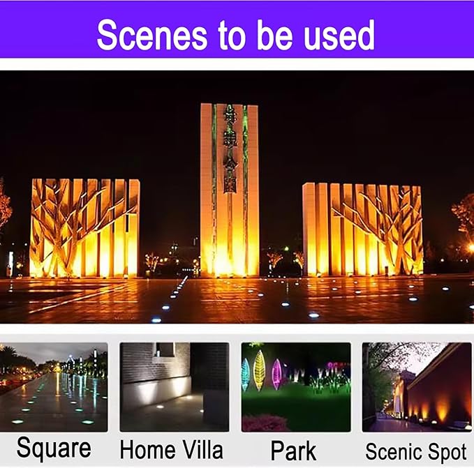 LED Landscape Lights - Outdoor Buried Lights AC 220V Square Embedded Spotlight IP67 Waterproof Ultra-Thin Ecorative Floor Lamp for Pathway Walkway Deck Yard Easy Installation