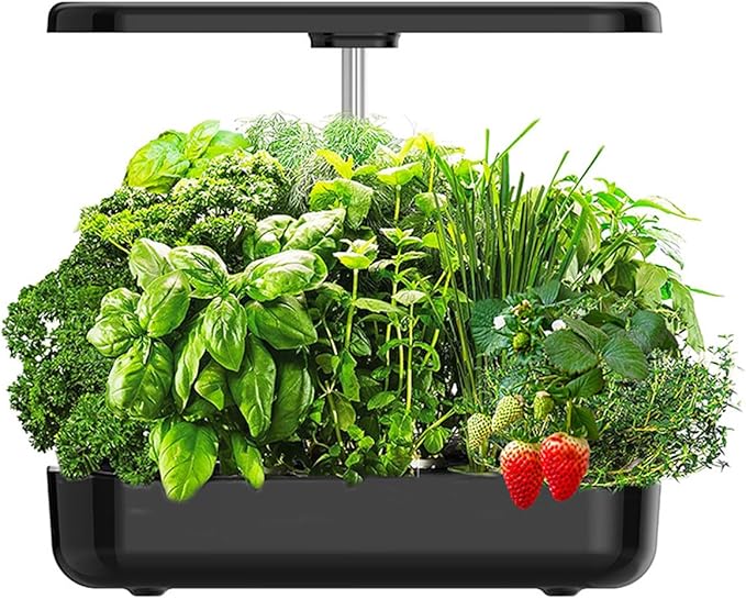Hydroponic Growing System 12 Pod Smart Planter Herb Planter 50cm Adjustable Light Arm Touch Control Panel Full Spectrum 35W LED Lighting System for Home Kitchen Gardening