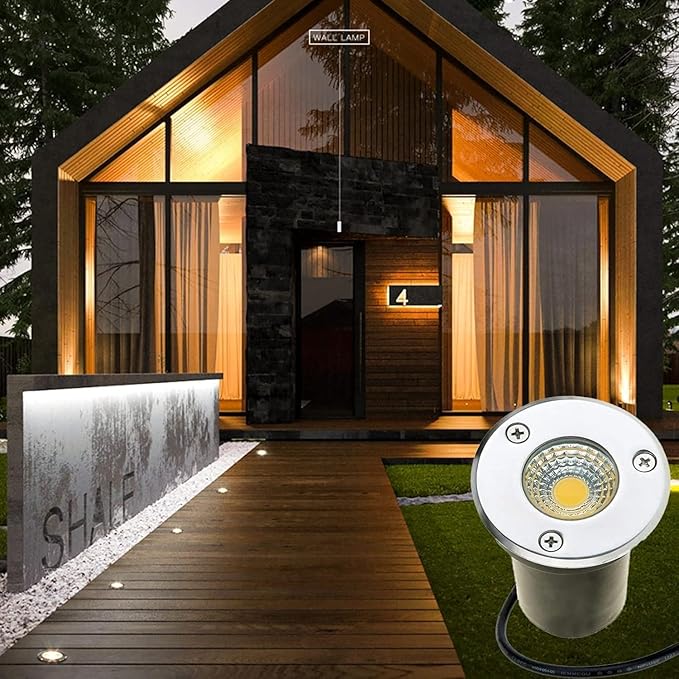 4 Pack 3W Led Landscape Lights Garden Ground Light Recessed Well Lights IP67 Waterproof Landscape Spotlights for OutdoorYard Driveway Deck Step Lamp