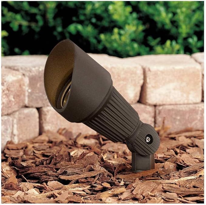 John Timberland Hooded 7 1/2 High Traditional Outdoor Landscape Spotlight Porch House Exterior Outside LED Bulb Weatherproof Brown Bronze Finish Aluminum Front Door Patio Garage Home Deck