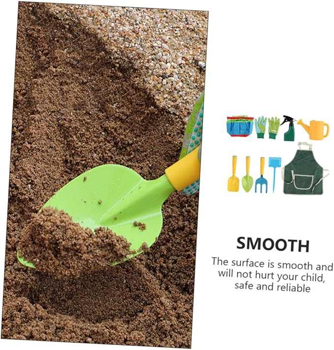 Kid Garden Tools Kit 9-Piece Mini Garden Tools Set Planting Rake Shovel Watering Can for Kids
