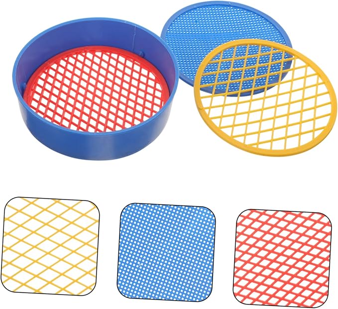 Sosoport 9sets Lightweight Plastic Soil Sifter Interchangeable Mesh Screens for Gardening and Soil Sifting Convenient Garden Tool for Rocks and Gravel Classification