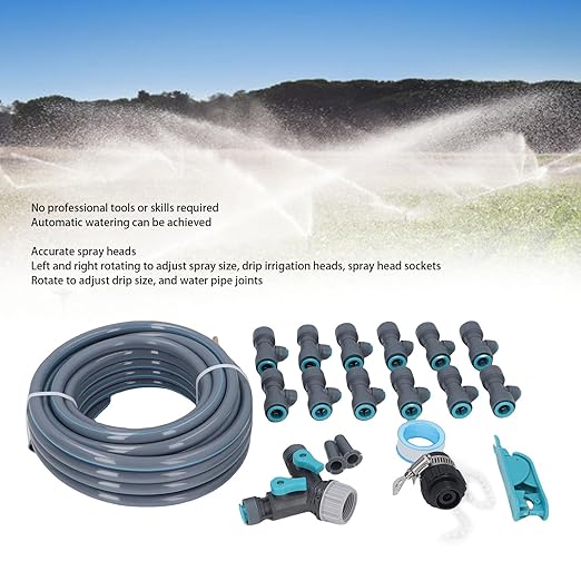 Drip Irrigation System Automatic Drip Irrigation Kit with 32.8ft Hose Connectors &amp Adjustable Dripper Garden Watering System for Greenhouse Plant Patio Lawn Flower Bed