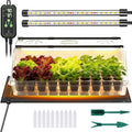 Large Seed Starter Tray with Grow Light and Thermostat Controller Heat Mat 10x 20.75 Heat Mats for Plant Growing68-113°F AdjustableColor Change Grow LightsGermination Trays Kits