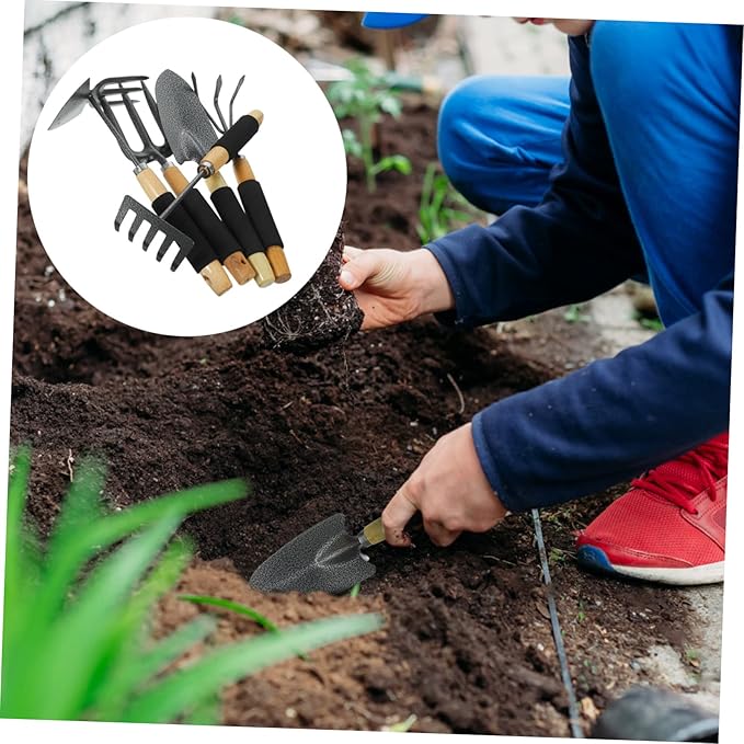ibasenice 1set Garden Tools Ergonomic Gardening Supply Handle Kit for Digging Transplanting and Loosening Soil for Gardening and Vegetable Planting