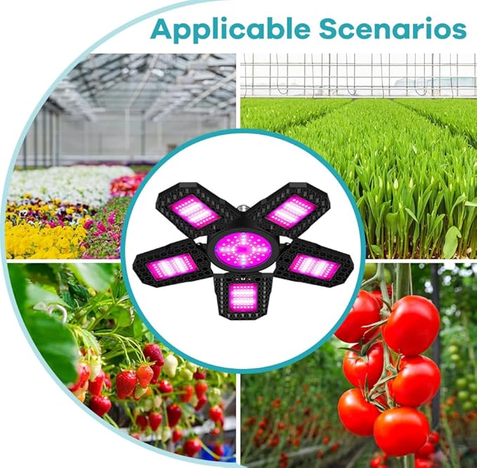 80W LED Plants Grow Lights E26/E27 Deformable Growth Light Bulb 110V Red Blue Seedling Hydroponic Foldable Planting Box 100-277V UV/IR Vegs Flower Fruit Cactus Potted Moss Cultivation Lighting