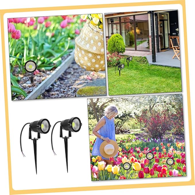 2pcs Led Landscape Lights Stake Outdoor Garden Pathway Solar Spotlight Eco-Friendly for Garden Patio Pathway