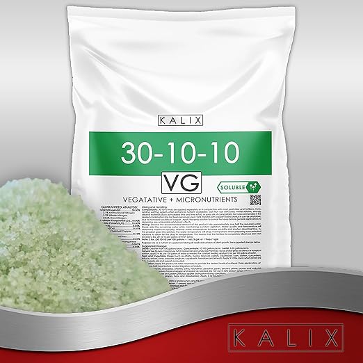 KALIX 30‑10‑10 Water Soluble Fertilizer | High Nitrogen All‑Purpose Plant Food for Vigorous Vegetative Growth | Fully Soluble NPK for Vegetables Trees Shrubs Lawns &amp Hydroponics – 25 lb