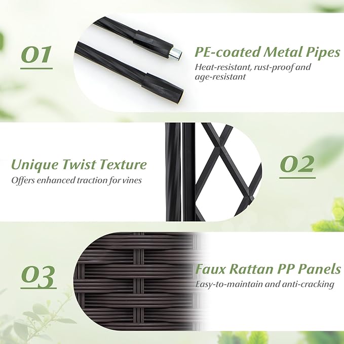 Giantex Planter Boxes with Arch Trellis 5FT Self-Watering Tall Raised Garden Bed w/Wheels Hanging Roof &amp Drainage Holes Outdoor Indoor Tomato Planter for Climbing Vines Vegetables Flowers