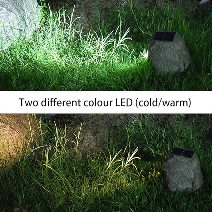 Stone Solar Lamp LED Solar Resin Lantern Lawn Light Rock Spotlight Waterproof Simulation Stone Lamp for Garden Outdoor