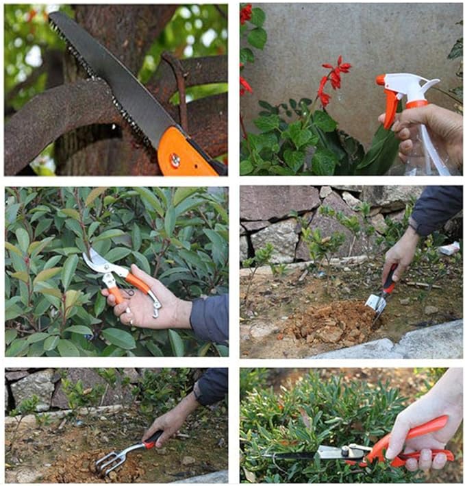Gardening Tools Set Polyester and PVC Garden Tool Set 10 Pcs/Set Multi-Functional Garden Kit Practical/Trowel/Rake for Adult