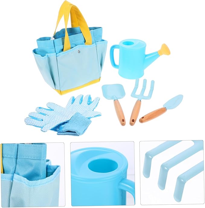 BESPORTBLE 1set Boy Girl Gardening Tools Set Boy Girl Garden Supplies Shovel Rake and Storage Basket Outdoor Planting Tools for Boys and Girls Encourages Nature Exploration and Imagination