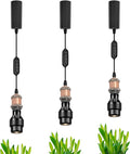 Adjustable Height J-Type Track Light Pendants 24 H Timer 4500K 10W LED Full Spectrum Red Bronze Industrial Porcelain Lamp Holder AUTO Plant Growing Lamp for Kitchen Island Green House