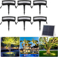 Solar Palm Tree Lights Outdoor LED Low Voltage Landscape Tree Ring Lights Landscape Spotlights Made to Last(Gold LightPack of 6)
