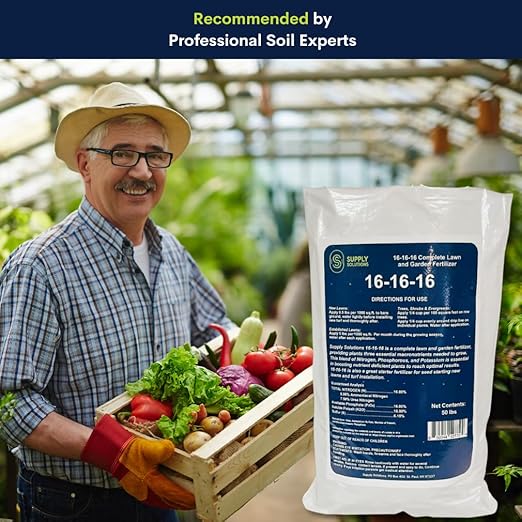 Supply Solutions 16-16-16 Complete Lawn &amp Garden All Purpose Granular Fertilizer - The Ultimate Plant Food for Lush Greenery &amp Vibrant Blooms - for All Plants Vegetables Fruits and Berries