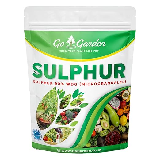 Go Garden Sulphur 90% WG Micronutrient Fertilizer 900G - Enhances Yield Quality &amp Quantity Ideal for Fruits Flowers Vegetables Efficient Sulphur Release Plant Growth Booster