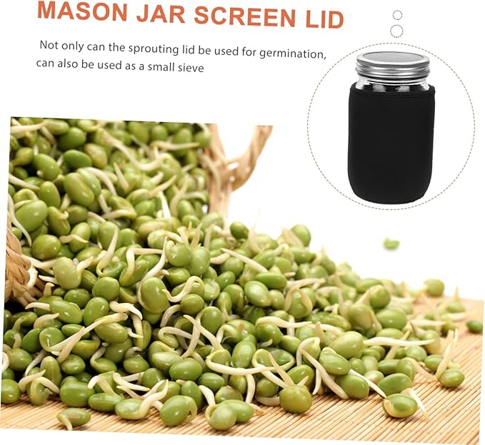 1Set Sprouting Kit with Blackout Sleeves Indoor Sprouting Jar Microgreens Includes Wide Mouth Mason Jars Mesh Lids and Blackout Sleeves for Optimal Growth