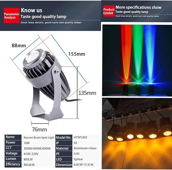 Outdoor Landscape Spotlights Led Spot Lights - Rotation Spotlight Led Beam Light 10W Outdoor Wall Lamp Landscape Lighting IP67 Waterproof LED Spotlight Narrow Beam Spot