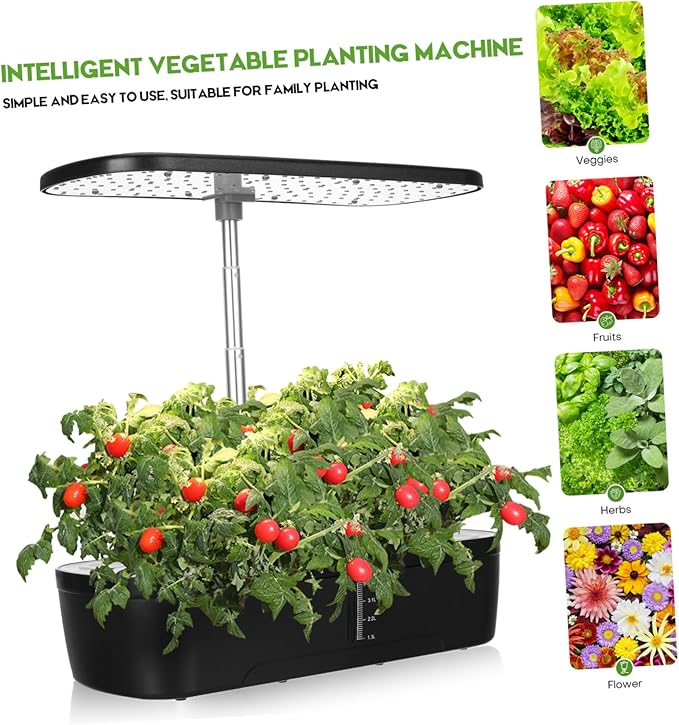 STOBOK 1set Hydroponics Growing System Kit with Led Grow Light Automatic Watering Indoor Gardening for Fresh Vegetables Spaces Compatible