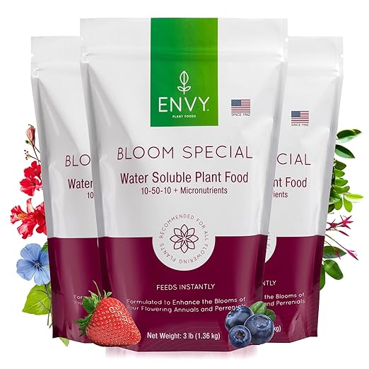 ENVY Bloom Special Plant Fertilizer for Flowering Plants 9 Pounds - Makes 900 Gallons for Indoor and Outdoor Plants Pet Safe Water Soluble Made in USA