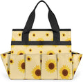 Sunflower Gardening Tool BagHeavy Duty Garden Tote BagPortable Oxford Gardening Storage Basket Organizer Handbag with Pockets HandleHand Tools Gifts for Outdoor Garden Lawn Yard