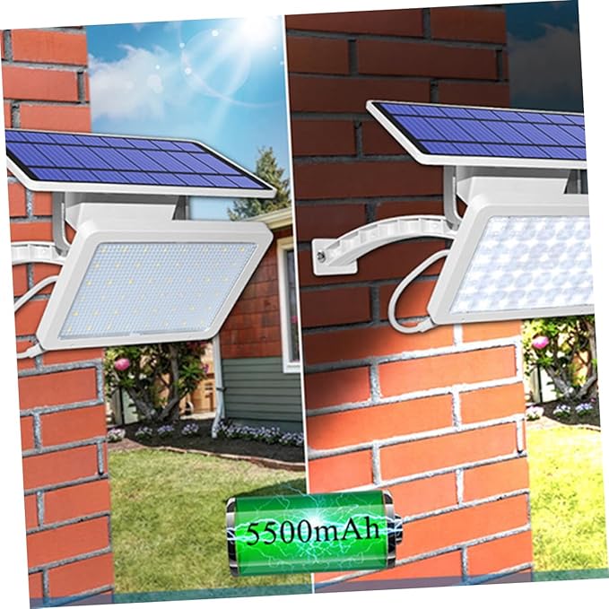 Angoily Outdoor Led Solar Lights 48 Led Beads Waterproof White Landscape Light Wall Mount Garden Pathway Auto On/Off Easy Install