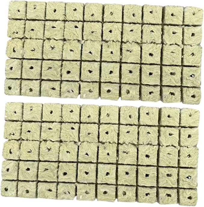 100pcs Stonewool Hydroponic Grow Cubes for Soilless Planting Gardening Supplies for Vegetable High Water Absorption Breathable Substrate Blocks