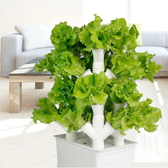 Hydroponic Tower Grow SystemGarden Hydroponic Growing System Vertical Tower for Fresh Herb Garden Fruits VegetablePlant Tower Gift for Gardening Lover32Holes