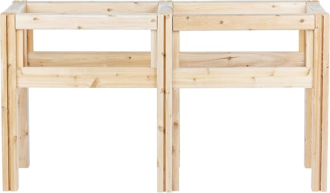 Greenes Fence Four Bucket Elevated Cedar Wood Garden Frame 54 in. x 16 in. x 30 in. - Made in USA with North American Cedar