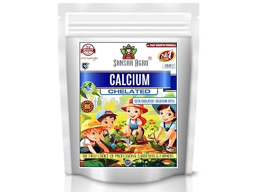 Sansar Agro® Chelated Calcium (Calcium - Ca- 10% EDTA Chelated) Powerful Essential Organic Fertilizer for Fast Growth of All Plants. (200 gm)