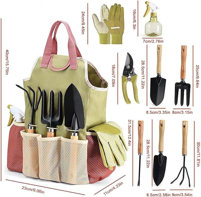 Garden Tool Set Ergonomic and Comfortable 1 Set Multifunctional Garden Tools Gardening Supplies Kit Lightweight for Outdoor Greenhouse Lawn Backyard