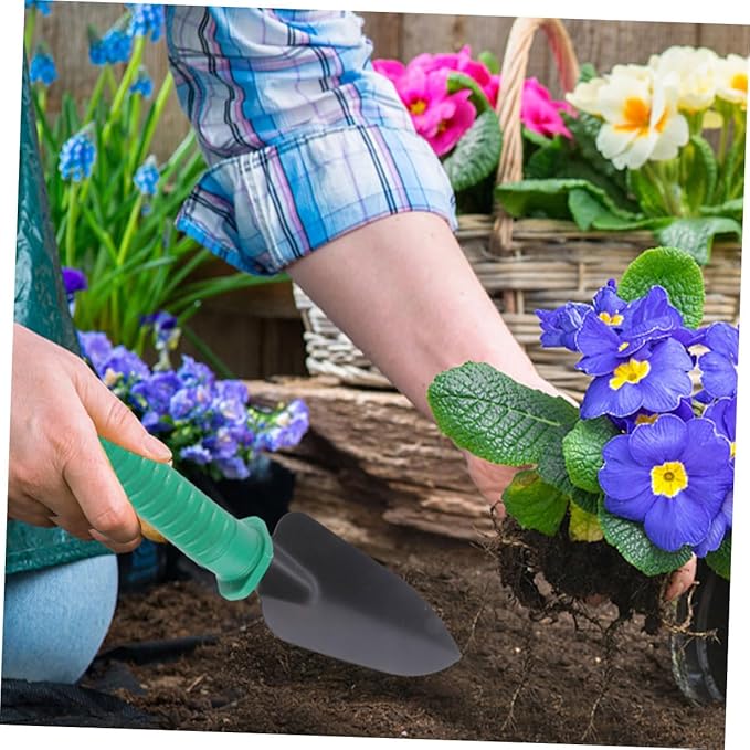 SUPVOX Stainless Steel Gardening Shovel and Rake 5pcs Garden Tool Set with Carrying Case for Planting and Outdoor Lawn Care