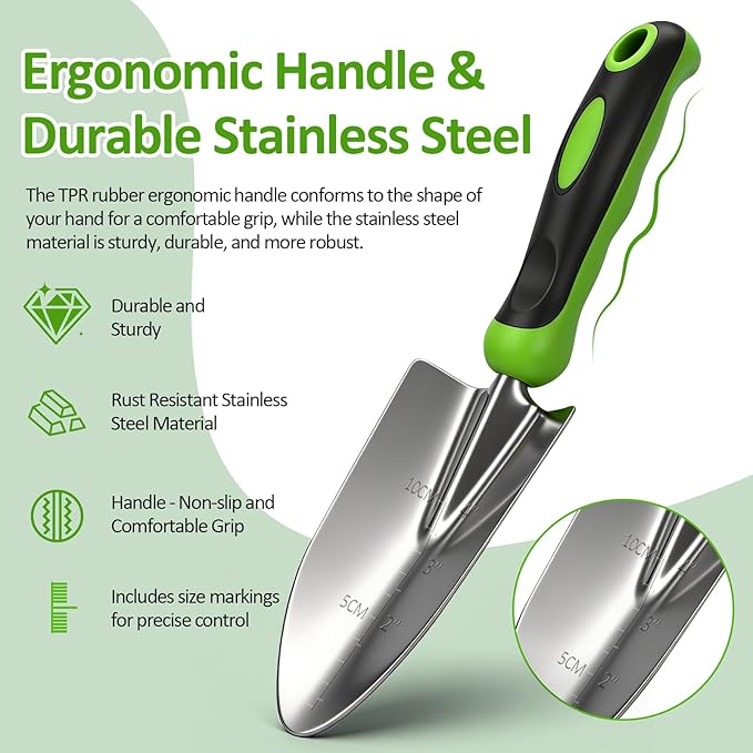 Gardening Tools SetOPPSIUE 9 Pcs Heavy Duty Stainless Steel Gardening Hand Tool Kit with Rubber Non-Slip Handlewith Shoulder Crossbody/Tote BagIdeal Gifts for Women and Men