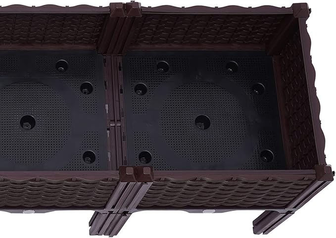 61.4 in Large Planters for Outdoor Plants Raised Garden Bed with Legs Elevated Plastic Rectangular Planter Box Kits for Gardening Flowers Vegetables Herbs in Backyard Patio Balcony