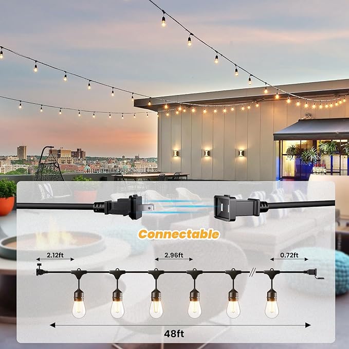 Svater Landscape Lighting Outdoor 8 Pack with 144 FT Outdoor String Lights 2W for Outside Patio Backyard