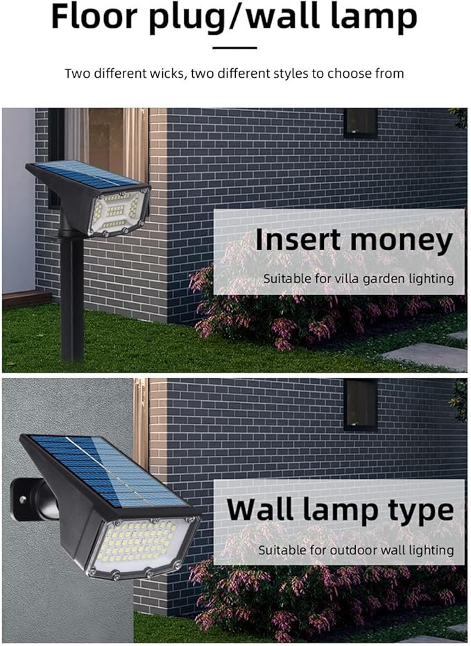 2PCS Solar Floor Spot Lights 53-LED Solar Spotlights 2-in-1 Solar Powered Wall Ground LampLandscape LightingOutdoor Waterproof(2PCS (1.8w-5.5V))