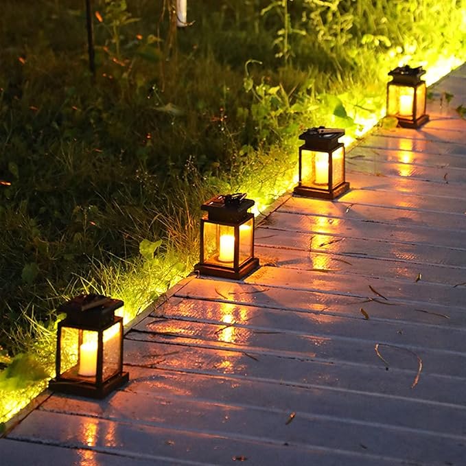 Plant Growing Lamps Outdoor Solar Palace Lantern Lawn Camping Decoration Landscape Courtyard Garden LED Atmosphere Candle Light Christmas Lamp