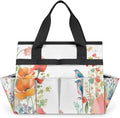 Garden Tool BagFloral Spring Flowers Bird Gardening Organizer Bag With Pockets Garden Tool Kit Storage Tote for Women Men Garden Tool Set Holder