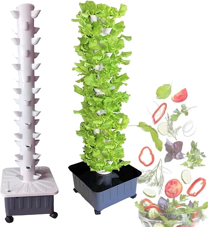 Hydroponic Tower Growing SystemHydroponic Tower Kit Hydroponic Growing System Indoor Outdoor Hydroponic Growing Kit