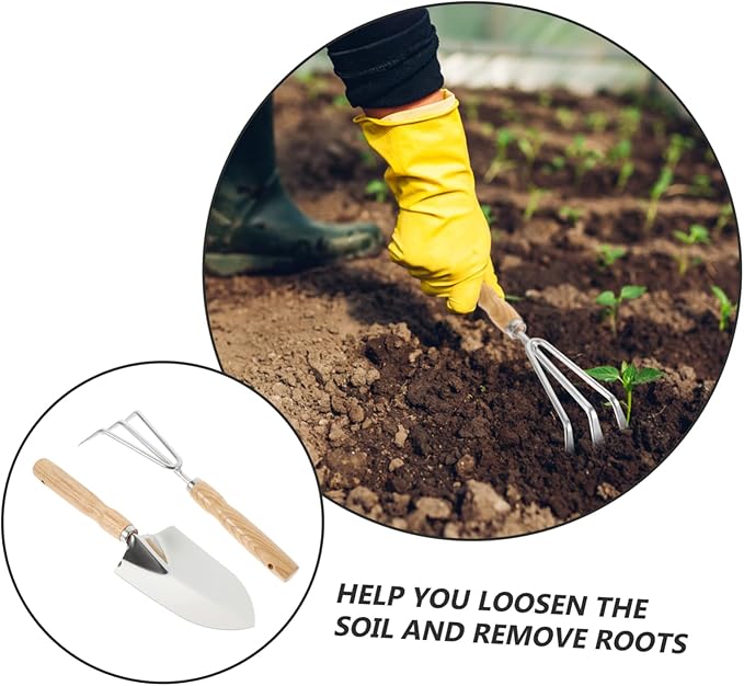 3sets Garden Tools Gardening Tools Set Rake Trowel for Efficient Planting Comfortable Grip for Soil Loosening and Weeding for and Vegetable Planting