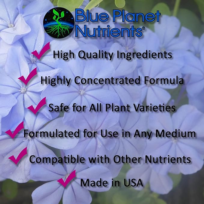 Complete Plant Food Fertilizer Set | BlueMax High Yield System Economy (32 oz Bottles) | for All Gardens &amp Plants | Hydroponic Aeroponic Soil Coco Coir | Made in USA | Blue Planet Nutrients