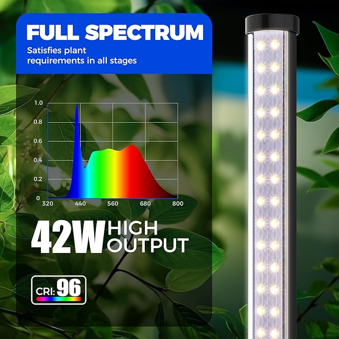Barrina Vertical Grow Light T10 42W 5000K and CX5 Plant Stand with Grow Lights