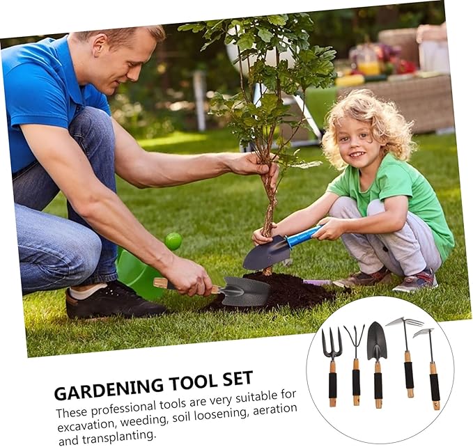 1set Ergonomic Garden Tool Set Planting Shovels and Rakes for Weeding Digging and Aeration Compact and Gardening Supplies Handles