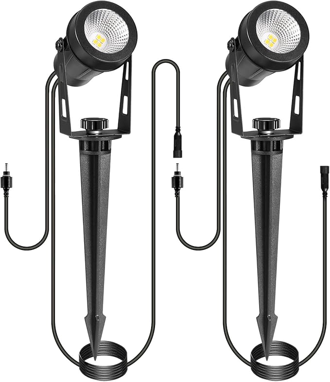 Outdoor Landscape Lights 4 Pack+2 Pack Extendable Landscape Lights+2 Pack Extension Cable 2 * 6.5ft