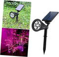 2 Pcs Waterproof RGB Solar Spotlights 4 LEDs Outdoor Landscape Light for Lawn and Garden Plug-in Ground Lamp Color Changing Solar Powered Light